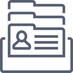 File Folder Icon With Person Symbol And Text Lines Represents Contact Information And Data Organization On Transparent Background