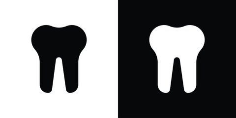 Tooth icon fill vectors set for ui.