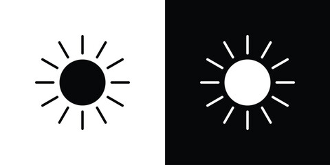 Sun icon fill vectors set for ui.