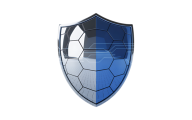 cybersecurity Data protection shield against hacking attack isolated on transparent background 