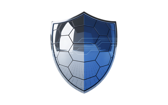 cybersecurity Data protection shield against hacking attack isolated on transparent background 