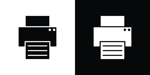 Printer icon fill vectors set for ui.