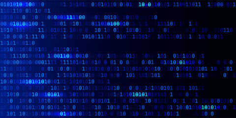 Creative vector illustration of stream of binary code. Computer matrix background art design. Digits on screen. Abstract concept graphic data, technology, decryption, algorithm, encryption element