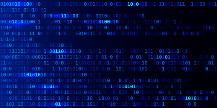 Creative vector illustration of stream of binary code. Computer matrix background art design. Digits on screen. Abstract concept graphic data, technology, decryption, algorithm, encryption element