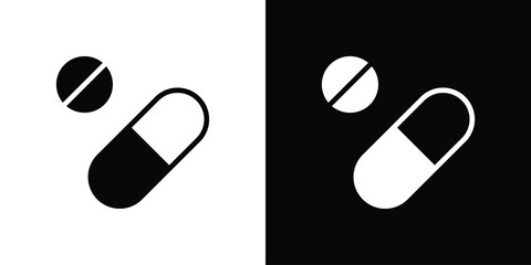 Pills icon fill vectors set for ui.
