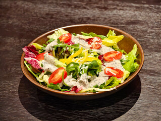 Fresh vegetable salad food close up
