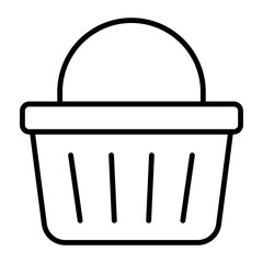 An illustration of a wicker picnic basket on a white background