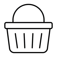 An illustration of a wicker picnic basket on a white background