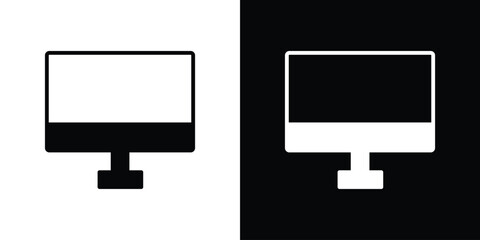 Monitor icon fill vectors set for ui.