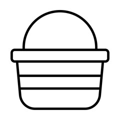 An illustration of a wicker picnic basket on a white background