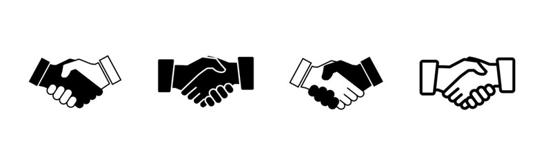 Handshake icon set. business handshake. contact agreement
