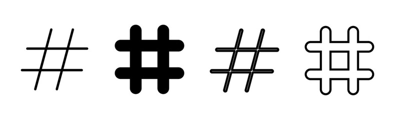 Hashtag icon set. hashtag symbol