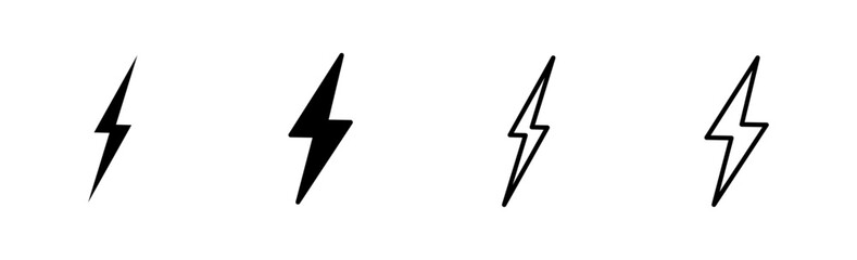 Lightning icon set. electric icon vector. power icon. energy sign
