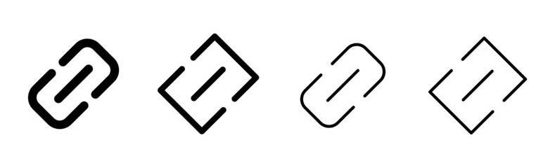 Link icon set. Hyperlink chain symbol.