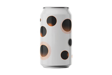 Minimal white spots can in Stainless Steel design isolated on transparent background 