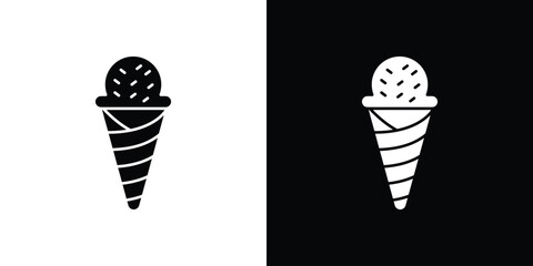 Ice cream cone icon fill vectors set for ui.