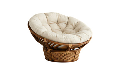 comfortable Papasan Chair isolated on transparent background