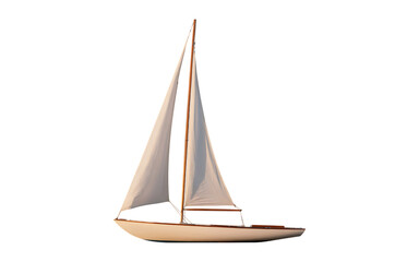 vintage sailboat side view on transparent background