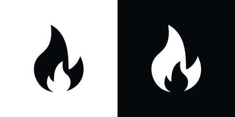 Fire icon fill vectors set for ui.