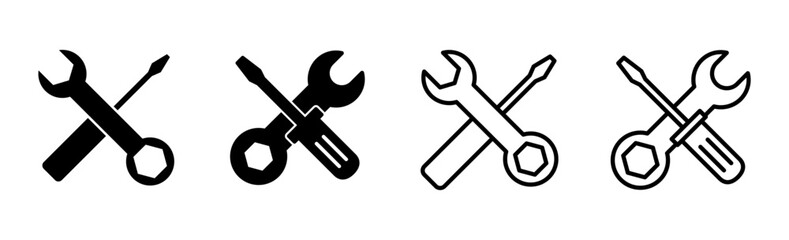 Repair tools icon set. tool icon vector. setting icon vector. Wrench and screwdriver. support, Service