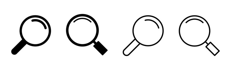 Search icon set. search magnifying glass icon