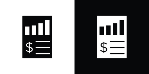 Financial report icon fill vectors set for ui.