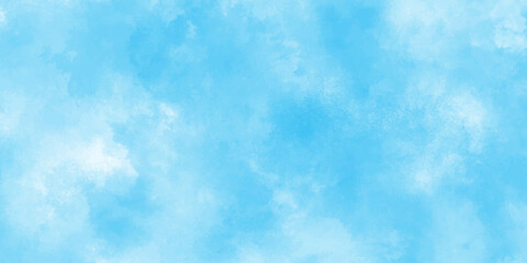 blue sky background. abstract blue sky with white clouds. Watercolor paint texture. beautiful summer sky design element.