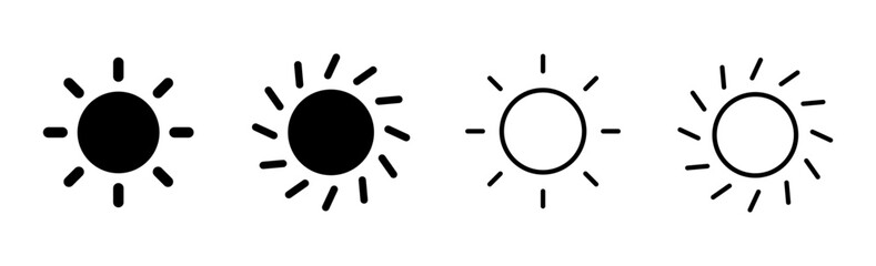 Sun icon set. Brightness Icon vector
