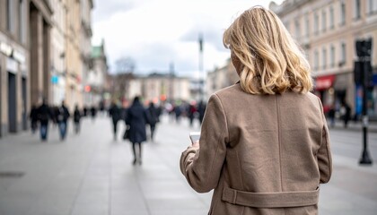 Fototapeta premium 歩きスマホをする女性の写真
