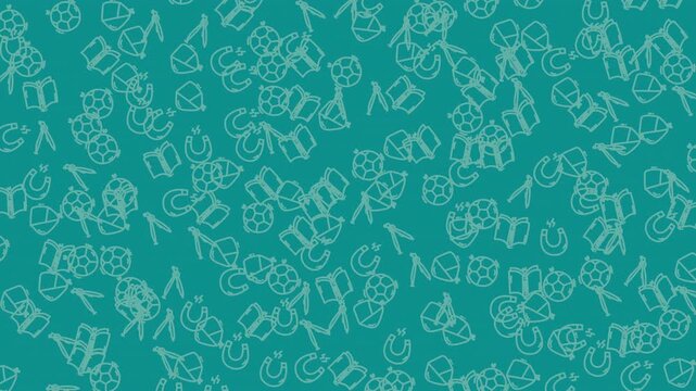 Fun Doodles Pattern Background Teal Color