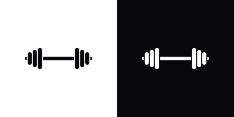 Dumbbell icon fill vectors set for ui.
