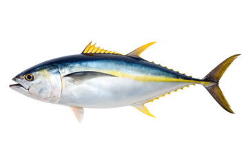 Fototapeta premium Yellowfin tuna fish isolated on white background