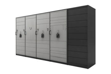 professional high quality office furniture, industrial safe, secure storage cabinet, safety deposit box, intricate design isolated on transparent background
