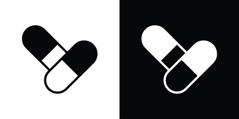 Capsule icon fill vectors set for ui.