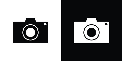 Camera icon fill vectors set for ui.