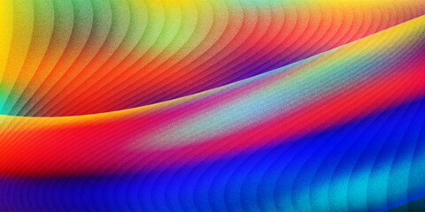 Abstract ribbed fractal glass texture effect with bright smooth fluted vertical lines of colorful gradient. Bold and dynamic design blending bright colors and geometry for modern visual art project