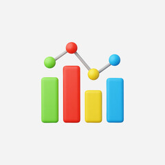 3d Realistic Chart or Diagram icon vector Illustration