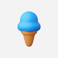 3d Realistic Ice cream icon vector Illustration