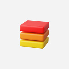 3d Realistic Stacked layers icon vector Illustration