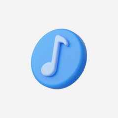 3d Realistic Music Note icon vector Illustration