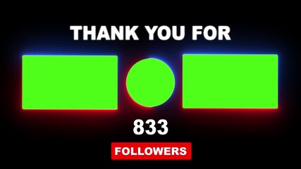 Thank you for 1000 followers. Celebrate with your fans ,Congratulations Social media 1k followers counting notification icon animation on alpha channel