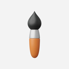 3d Realistic Paint Brush icon vector Illustration