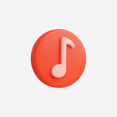 3d Realistic Music note icon vector Illustration