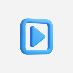 3d Realistic Play icon vector Illustration