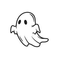Cute friendly ghost character for halloween celebrations and spooky fun vector