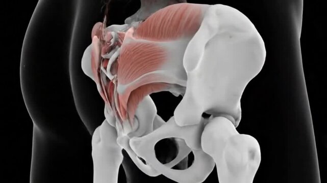 Pelvic Anatomy and Musculature Detailed View of Hip Bone Ligaments and Muscles with 3D Animation for Anatomy Learning