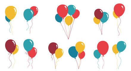 A vibrant collection of colorful balloons floating upwards for celebratory events.