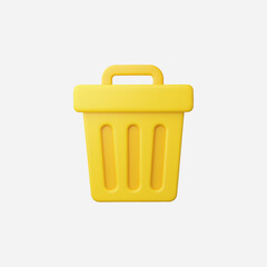 3d Realistic Trash Can icon vector Illustration