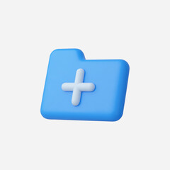 3d Realistic Add Folder icon vector Illustration