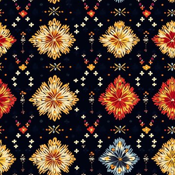 Kasuti embroidery pattern seamless